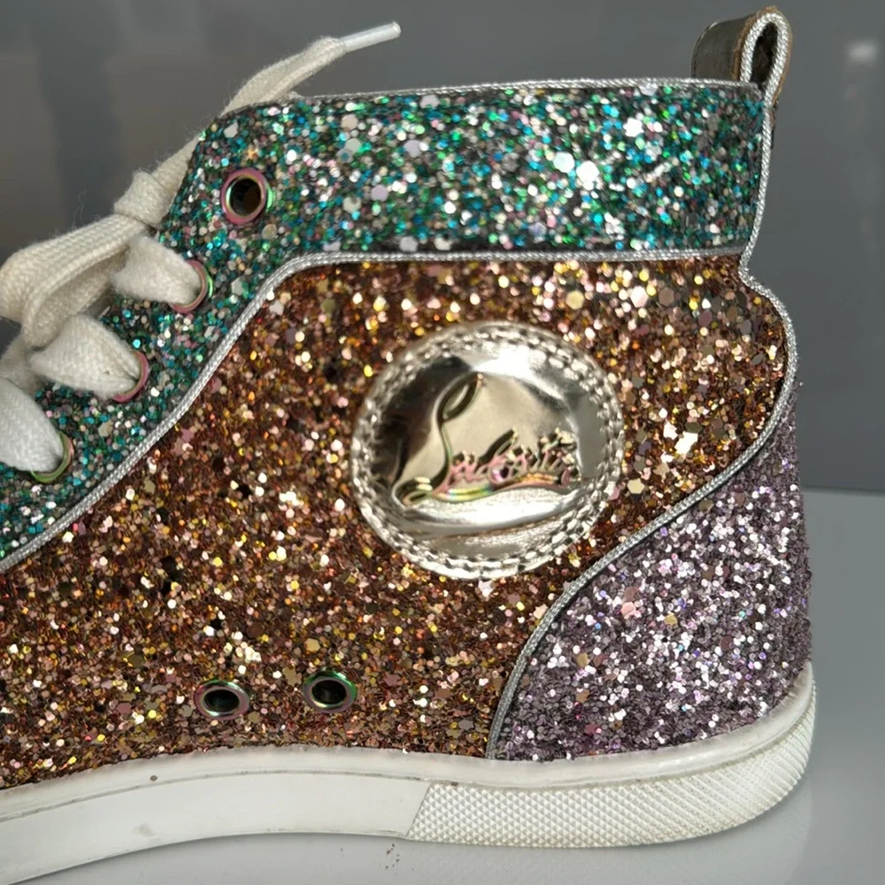 ✨Host Pick ✨Christian Louboutin Bip Bip Glitter Womens Orlato Flat - Picture 2 of 7
